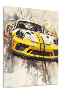 Yellow Classic Sports Car Splash wall art