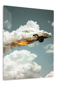 Flying Sports Car Cloud wall art
