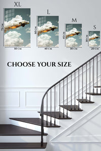Flying Sports Car Cloud wall art