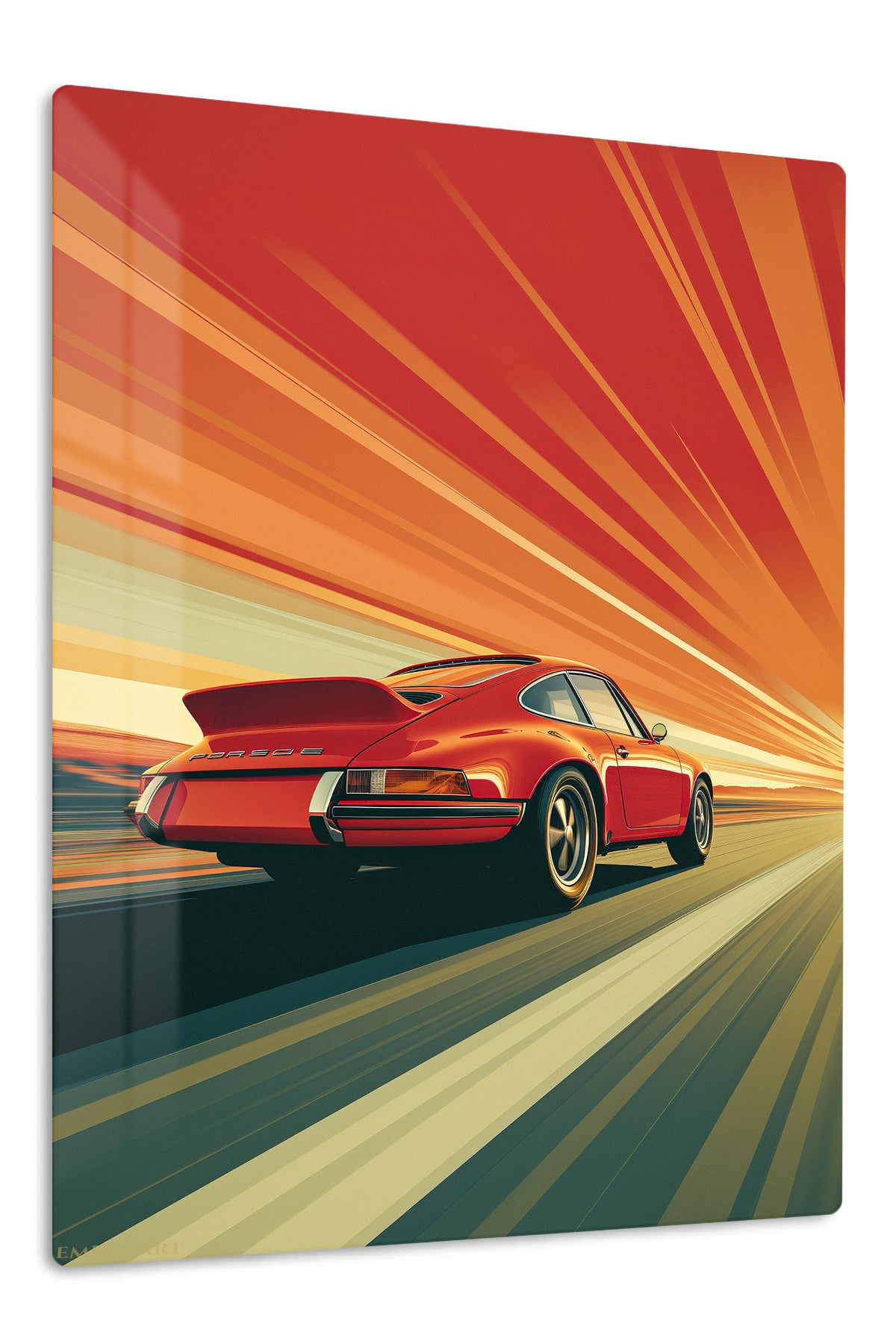 Red Porsche 911 Retro Speed wall art