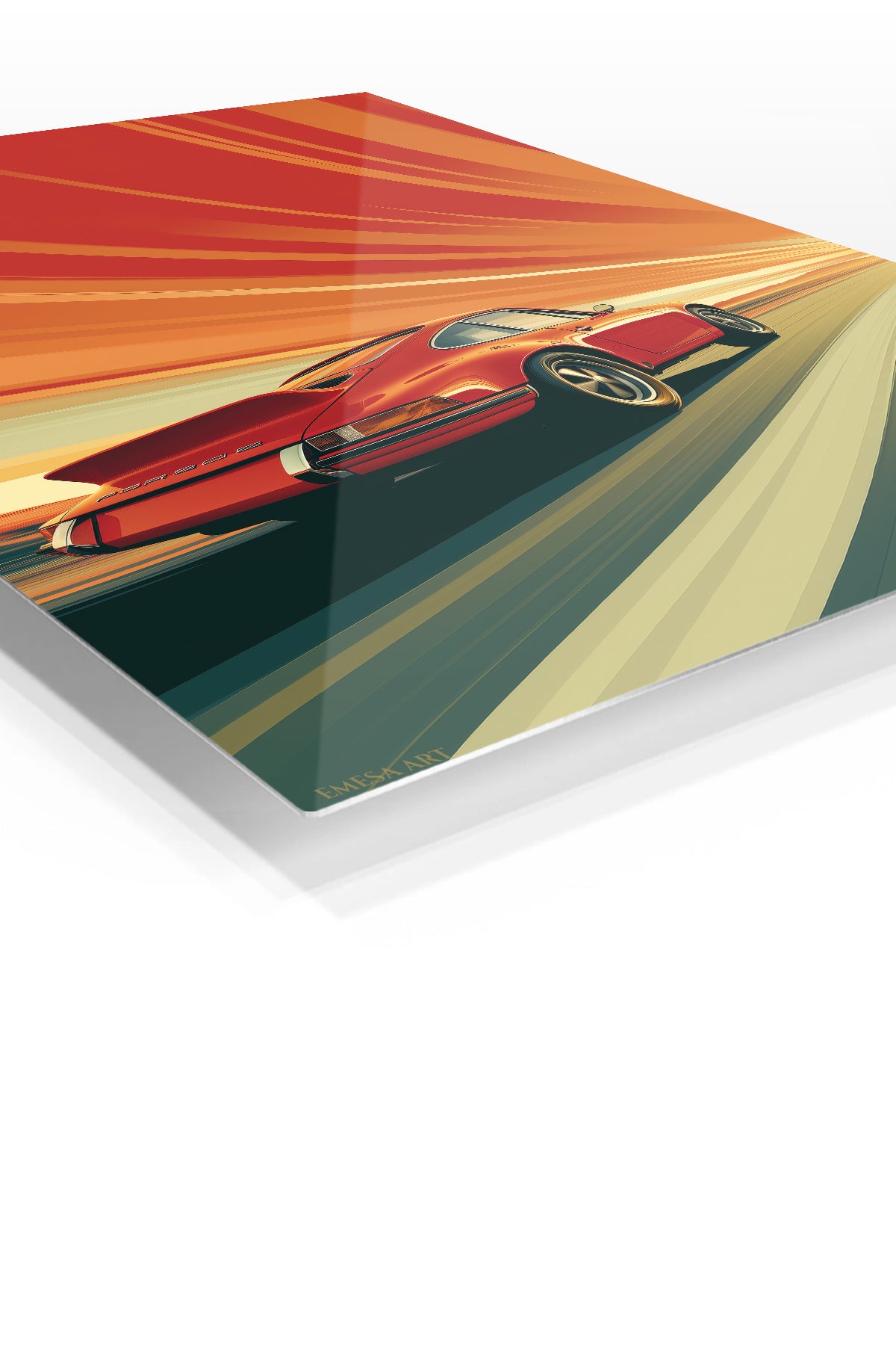 Red Porsche 911 Retro Speed wall art