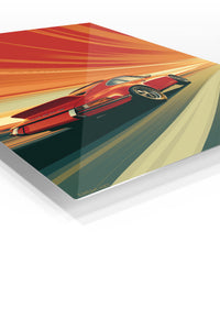 Red Porsche 911 Retro Speed wall art