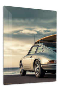 Silver Porsche 911 Coastal Drive wall art