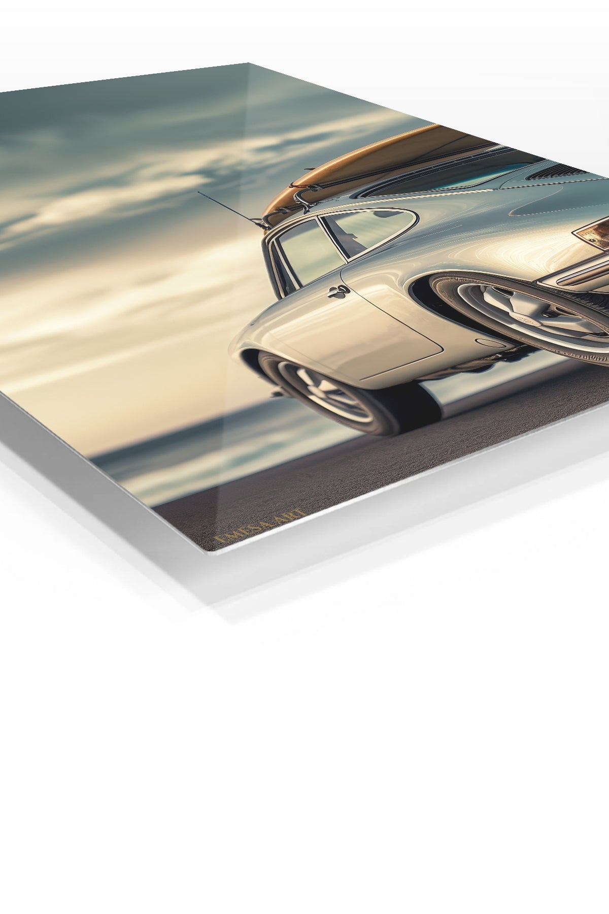 Silver Porsche 911 Coastal Drive wall art