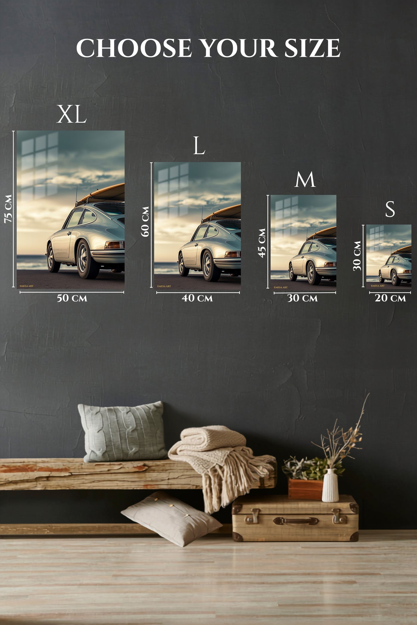 Silver Porsche 911 Coastal Drive wall art