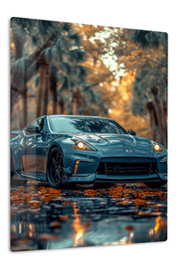 Blue Porsche 911 Autumn Road wall art