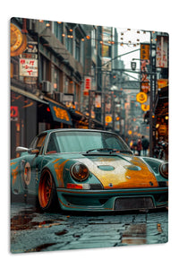 Orange Porsche 911 Urban Street wall art