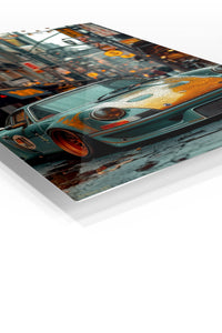 Orange Porsche 911 Urban Street wall art