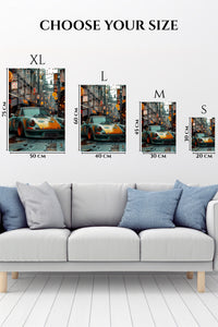 Orange Porsche 911 Urban Street wall art