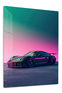 Purple Porsche 911 Neon Gradient wall art