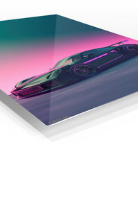 Purple Porsche 911 Neon Gradient wall art