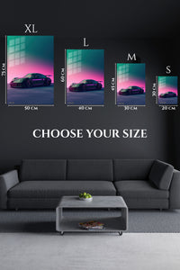 Purple Porsche 911 Neon Gradient wall art