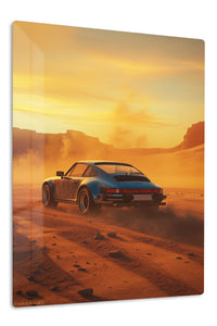 Black Porsche 911 Desert Sunset wall art