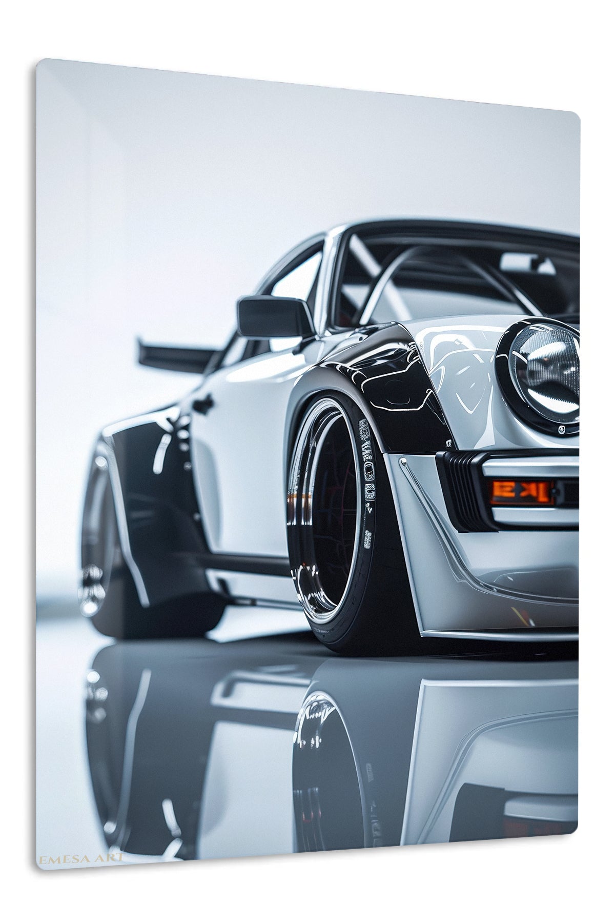 White Porsche 911 Widebody wall art