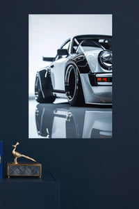 White Porsche 911 Widebody wall art
