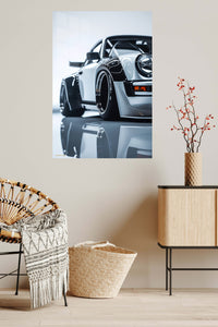 White Porsche 911 Widebody wall art