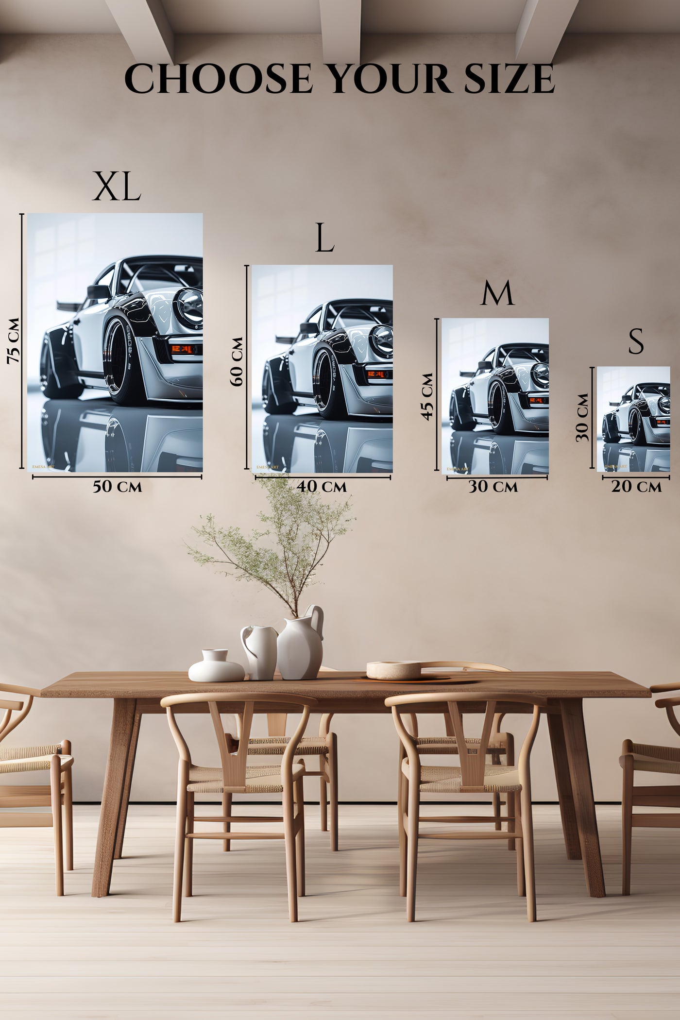 White Porsche 911 Widebody wall art