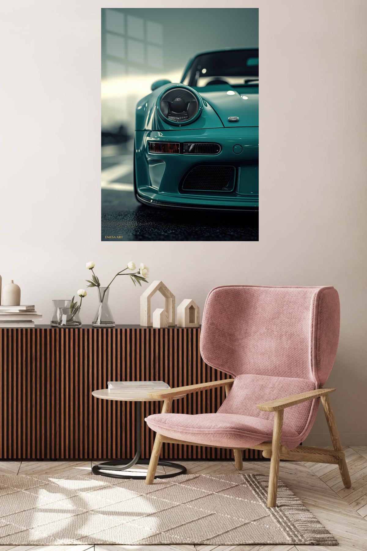 Green Porsche 911 Front Detail wall art