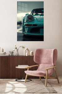 Green Porsche 911 Front Detail wall art