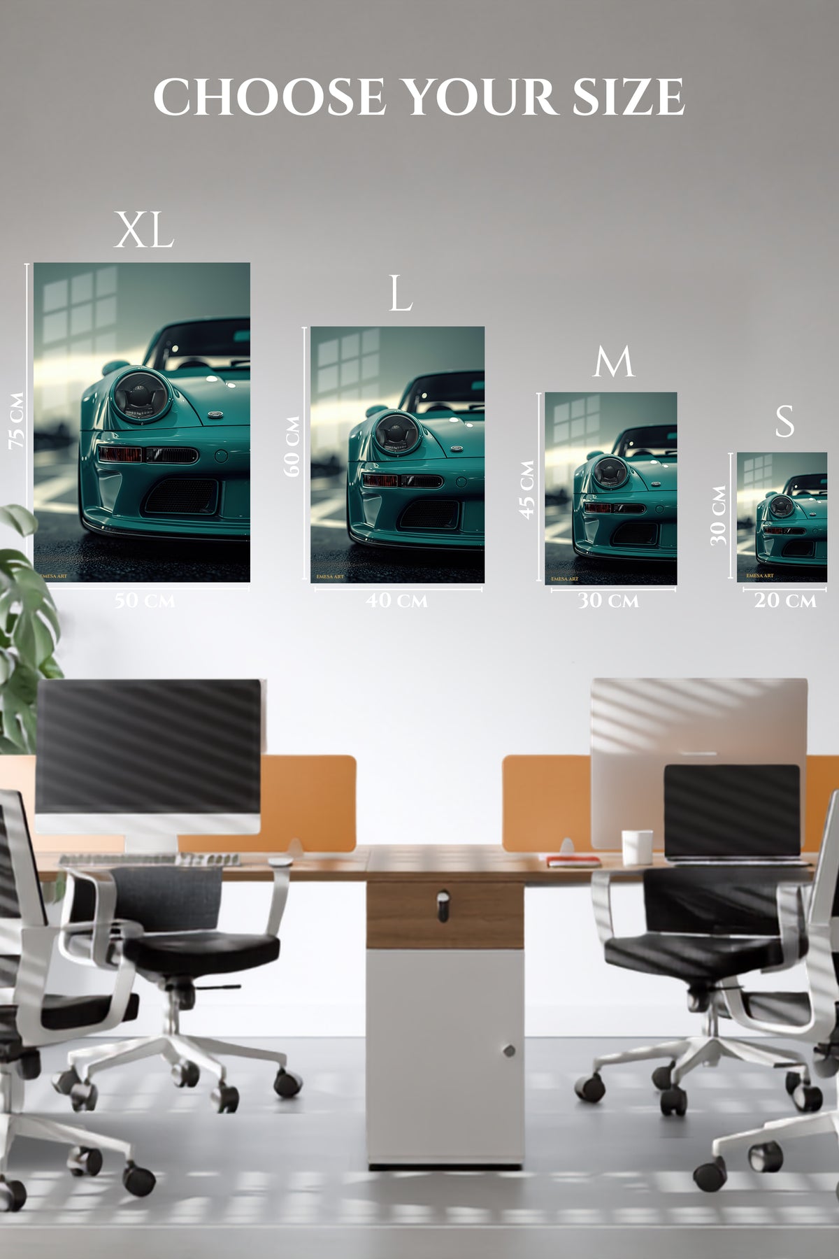 Green Porsche 911 Front Detail wall art