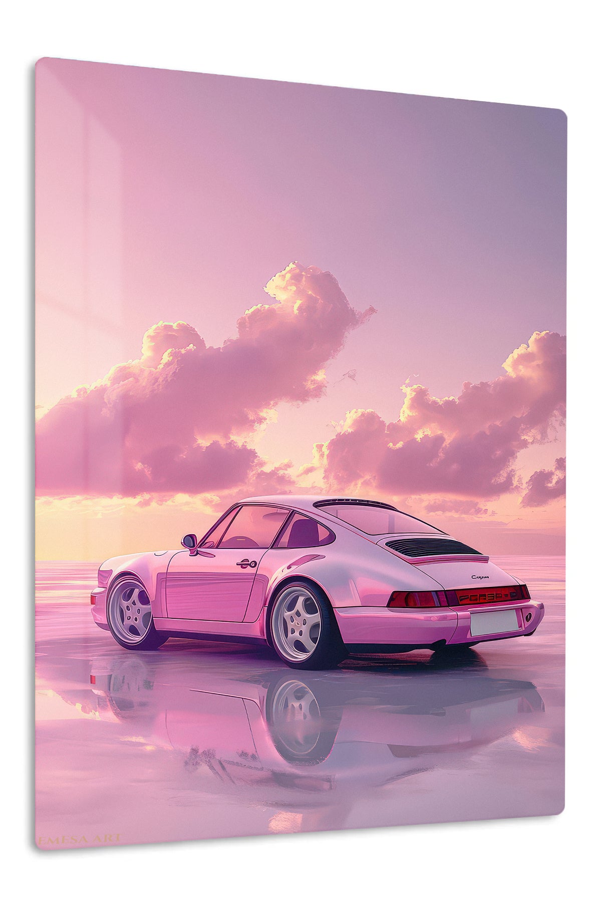 Pink Porsche 911 Dreamy Sunset wall art