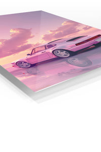 Pink Porsche 911 Dreamy Sunset wall art