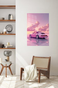 Pink Porsche 911 Dreamy Sunset wall art