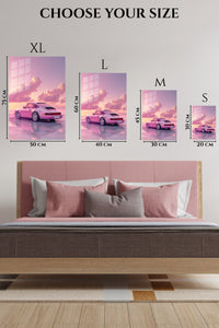 Pink Porsche 911 Dreamy Sunset wall art