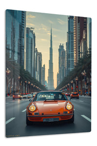 Orange Porsche 911 City Drive wall art