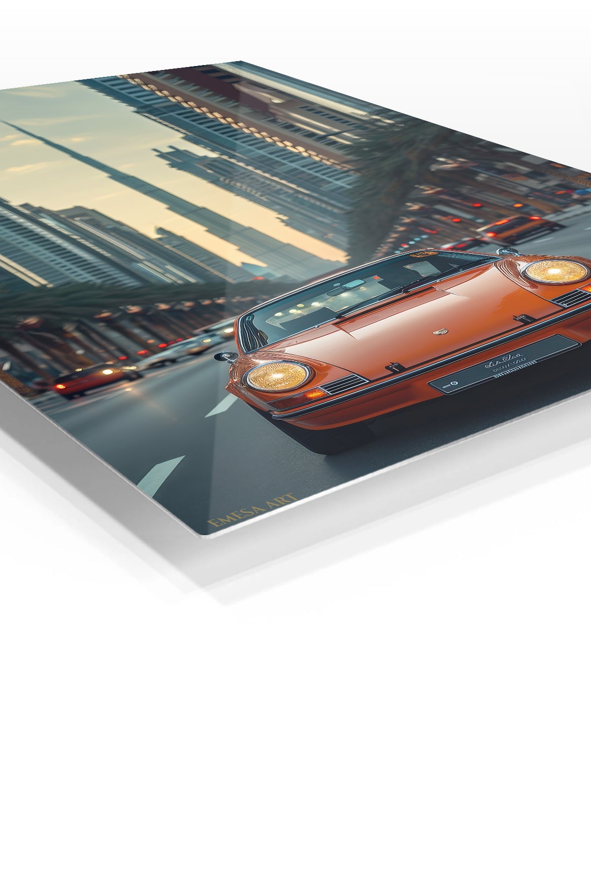 Orange Porsche 911 City Drive wall art