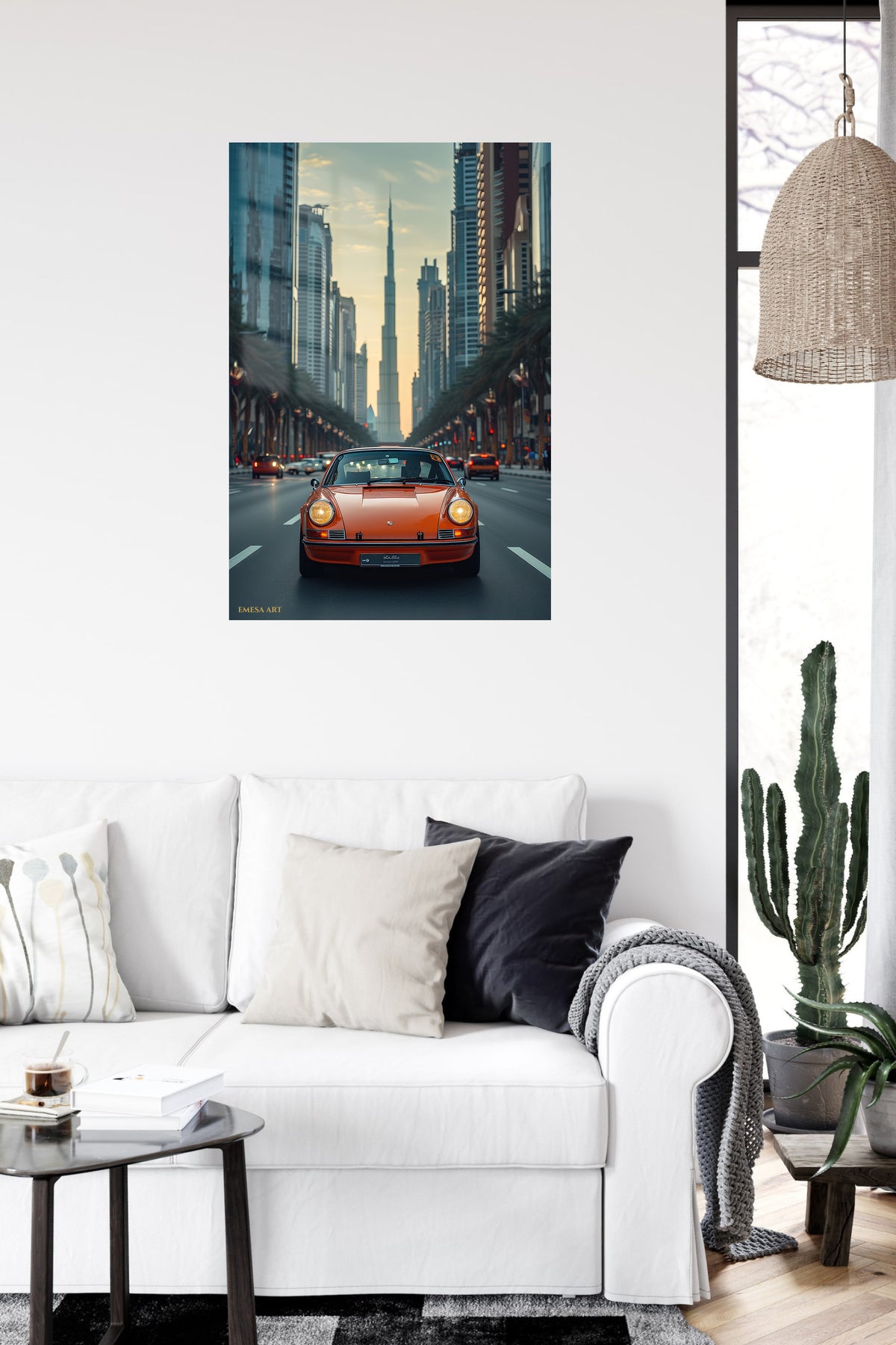 Orange Porsche 911 City Drive wall art