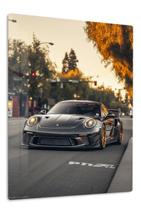 Black Porsche 911 Urban Road wall art
