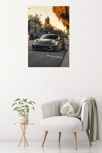 Black Porsche 911 Urban Road wall art