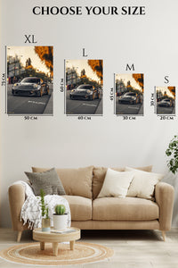 Black Porsche 911 Urban Road wall art