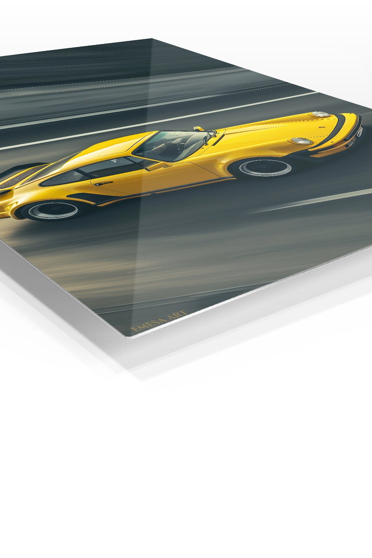 Yellow Porsche 911 Motion wall art