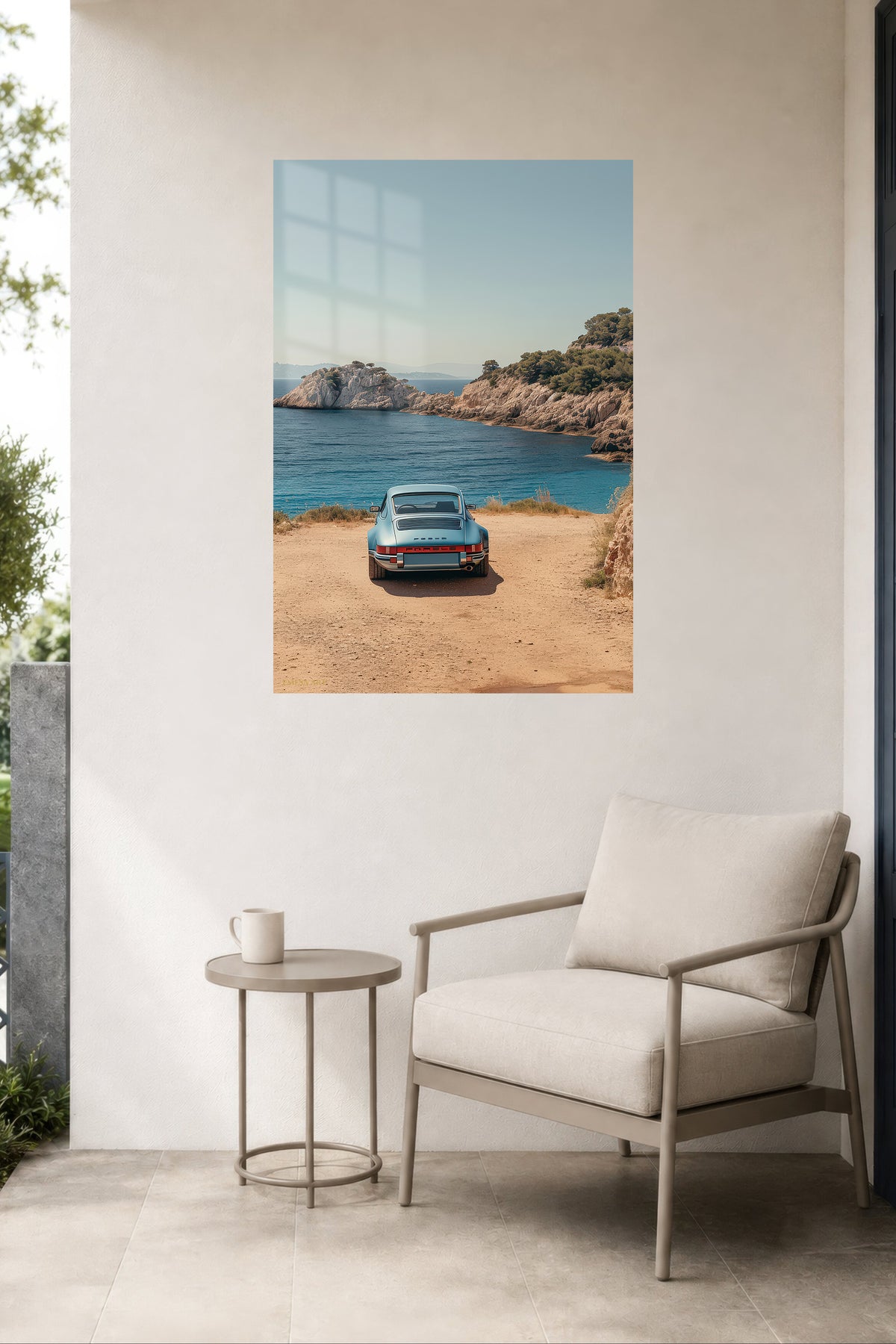 Blue Porsche 911 Coastal Escape wall art