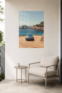 Blue Porsche 911 Coastal Escape wall art