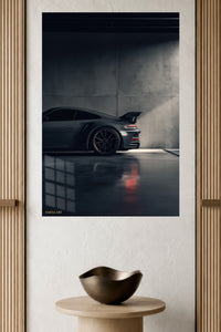 Black Porsche 911 Minimal Garage wall art