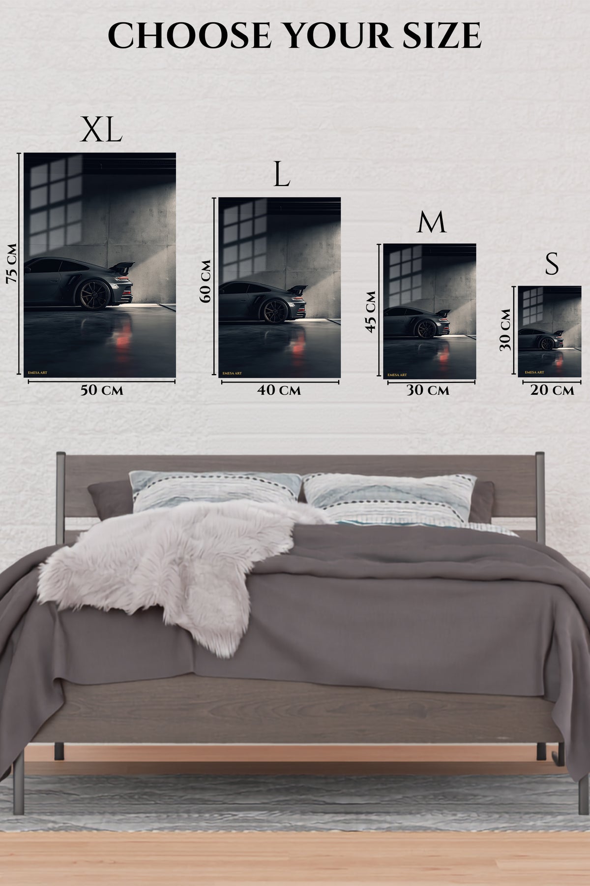 Black Porsche 911 Minimal Garage wall art