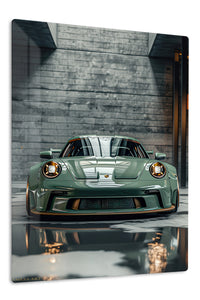 Green Porsche 911 Industrial wall art