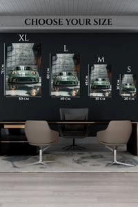 Green Porsche 911 Industrial wall art