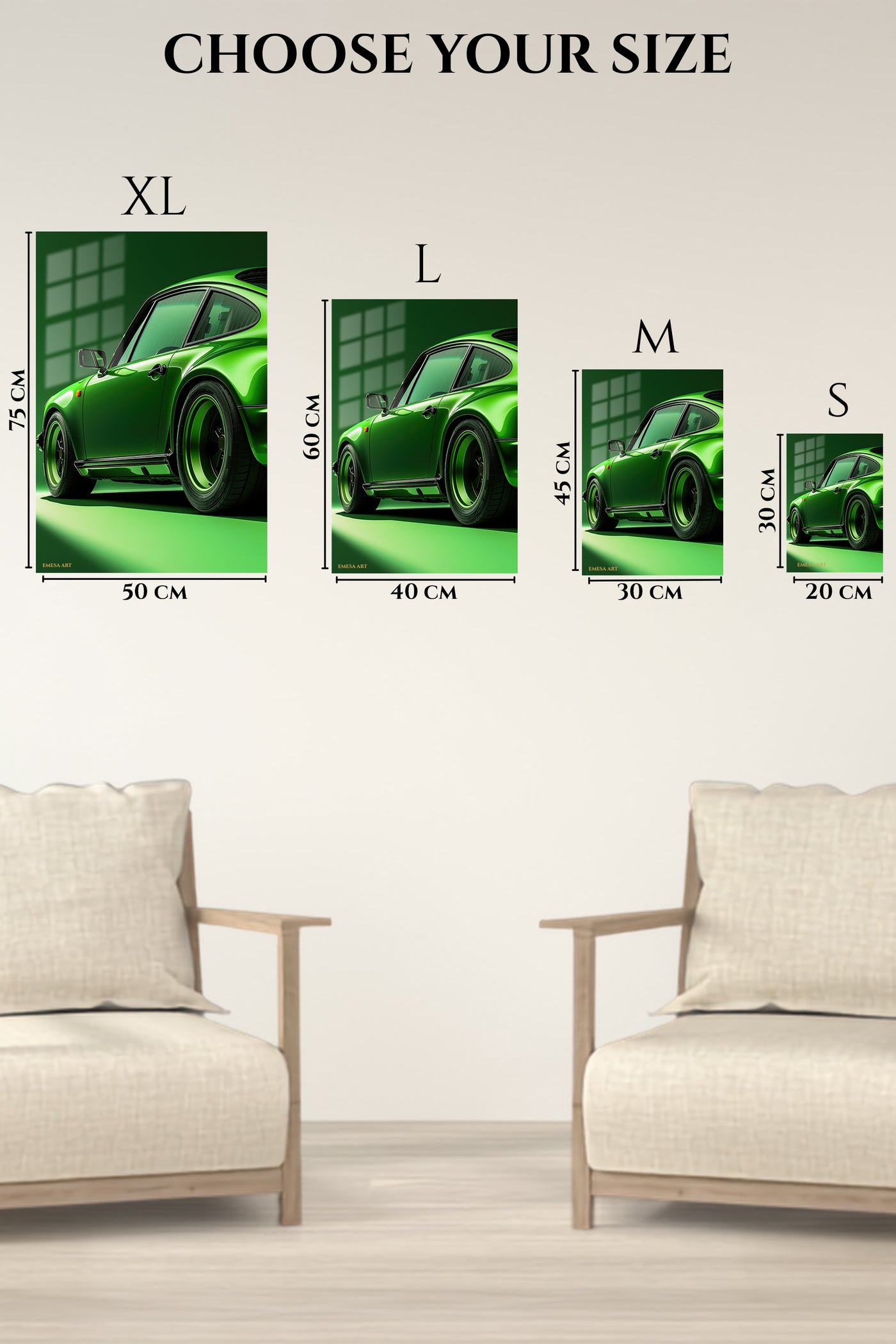 Green Porsche 911 Studio wall art