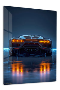 Black Porsche 911 Rear Neon wall art