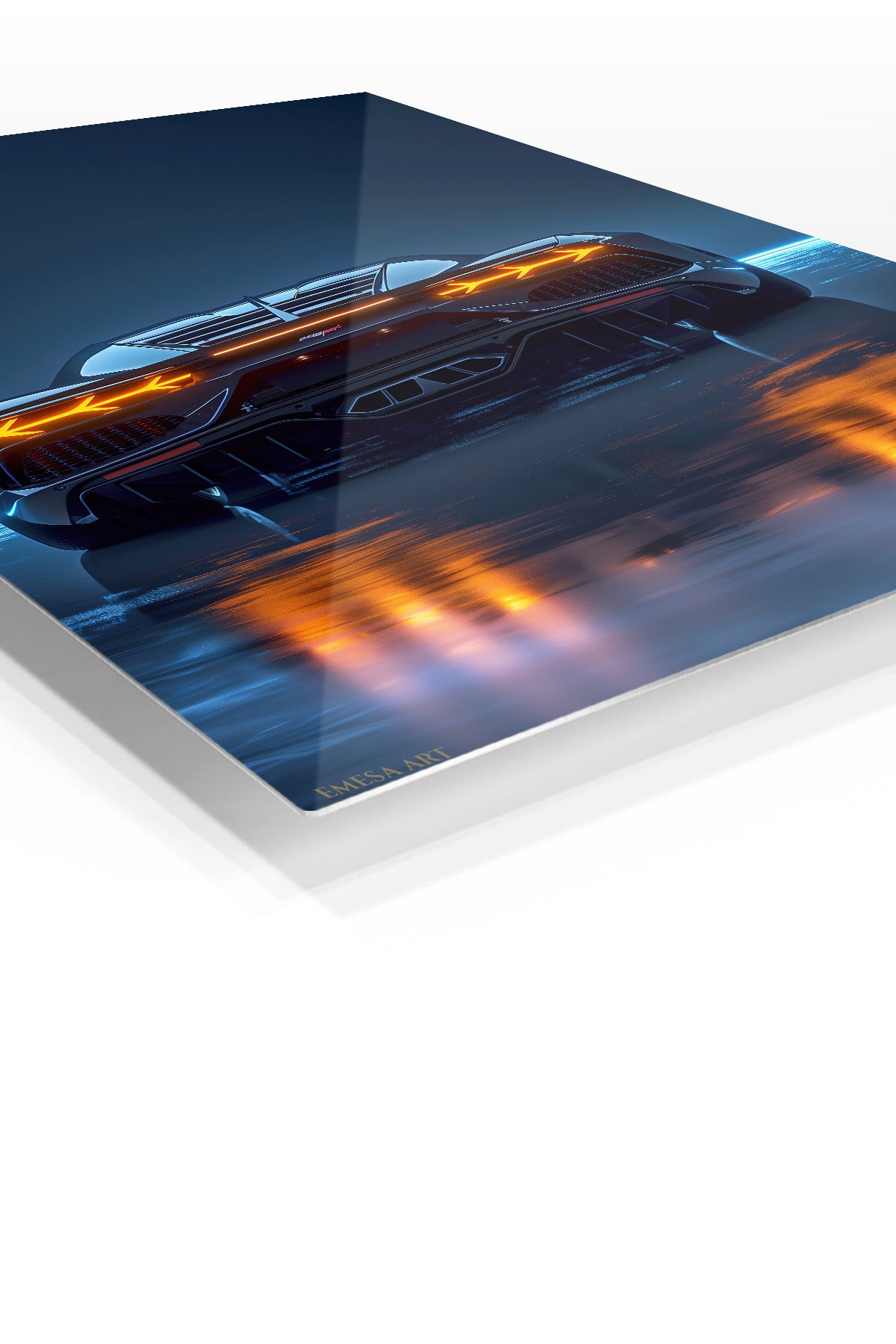 Black Porsche 911 Rear Neon wall art