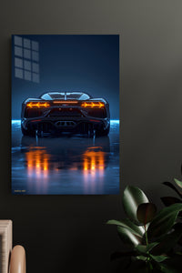 Black Porsche 911 Rear Neon wall art