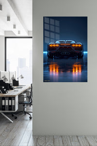 Black Porsche 911 Rear Neon wall art