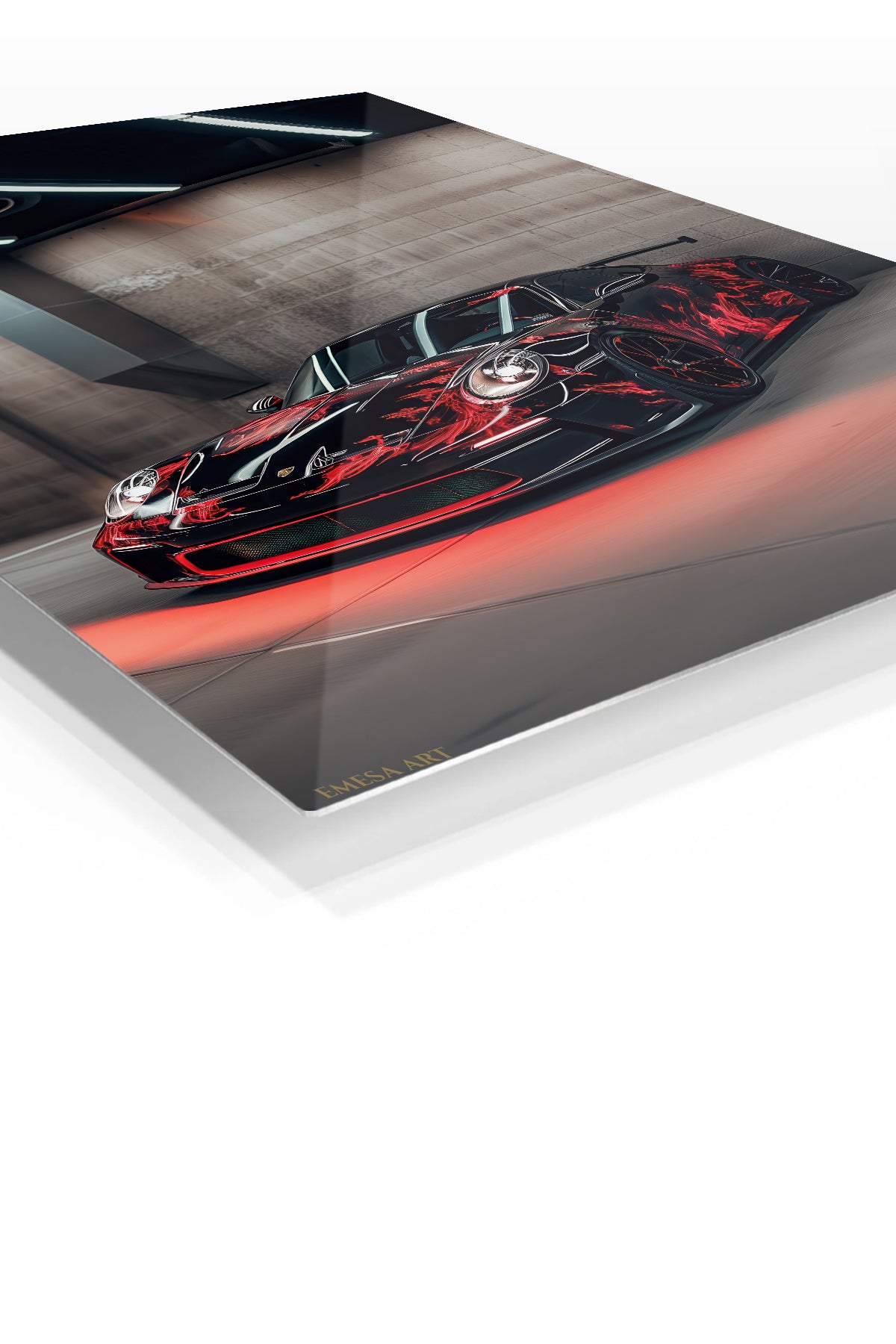 Black Red Porsche Race Car wall art