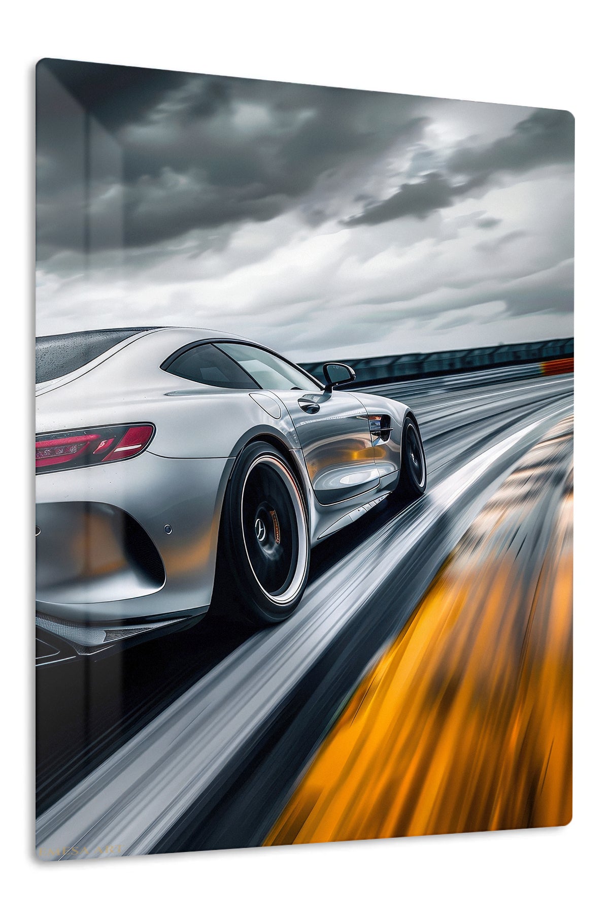Silver Porsche 911 Speed Track wall art