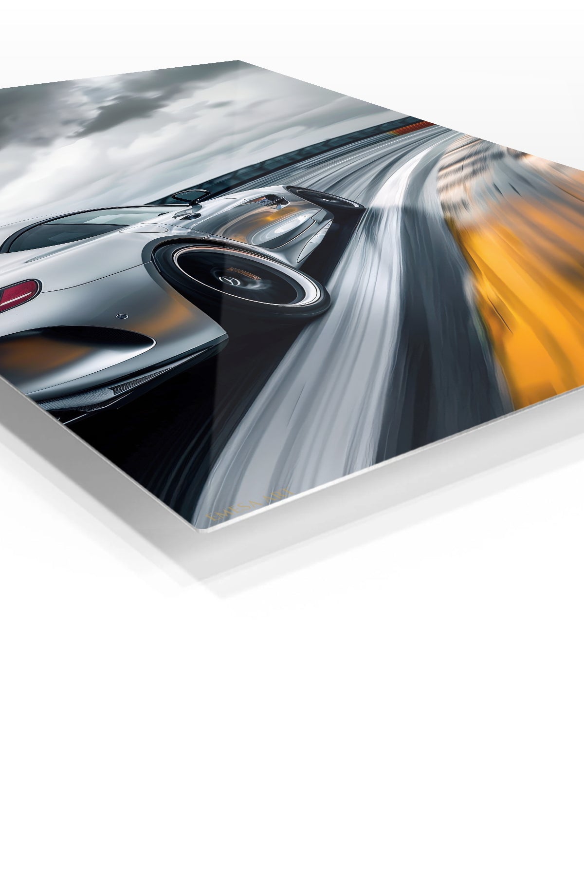 Silver Porsche 911 Speed Track wall art