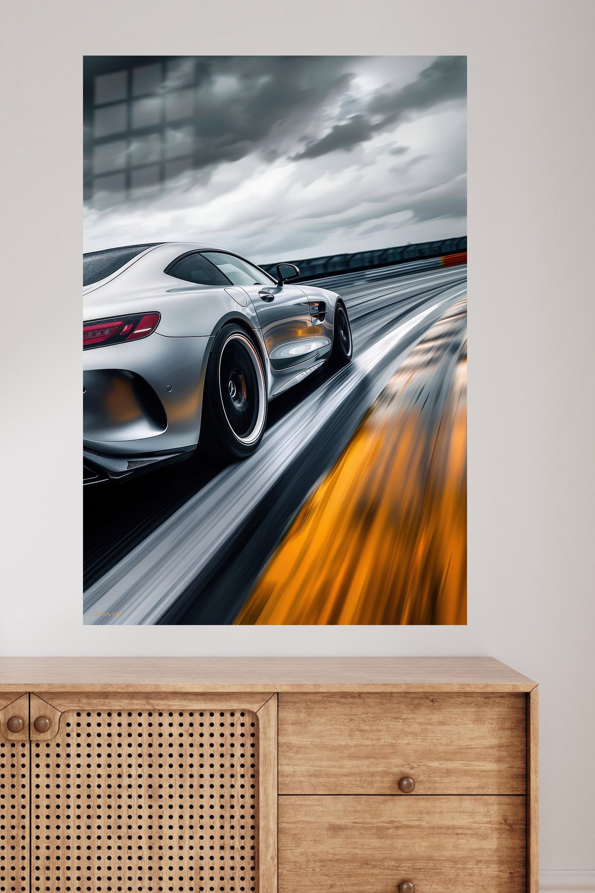 Silver Porsche 911 Speed Track wall art